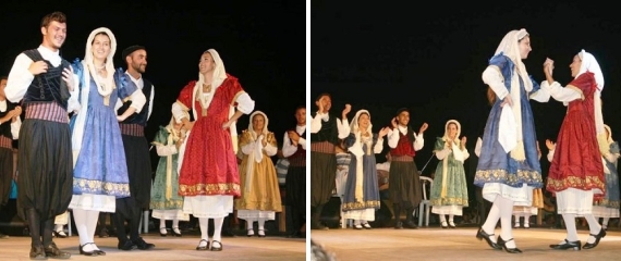 Το Μουσικοχορευτικό Συγκρότημα Νάουσας  Πάρου, χορεύει για την εορτή της Παναγίας Εκατονταπυλιανής στην Πάρο